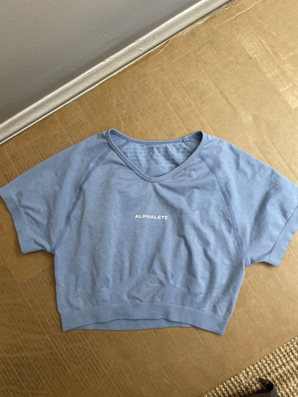 Alphalete Amplify Periwinkle Blue Seamless Cropped Tee M